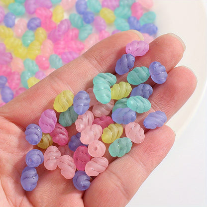 100pcs Mixed Color Oval Acrylic Beads