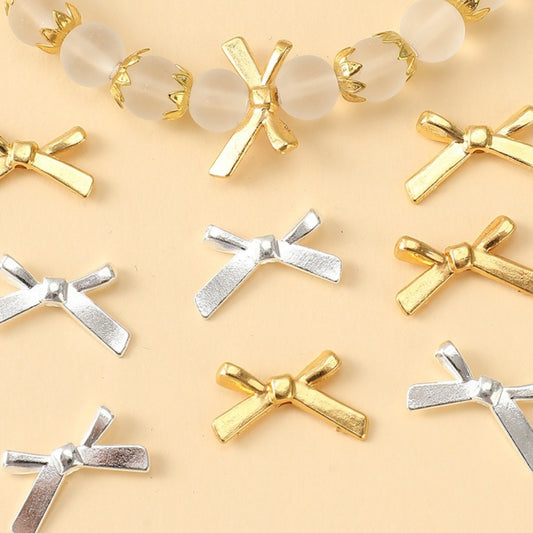 20pcs 12x20mm Bow Alloy Spacer Pendant Beads