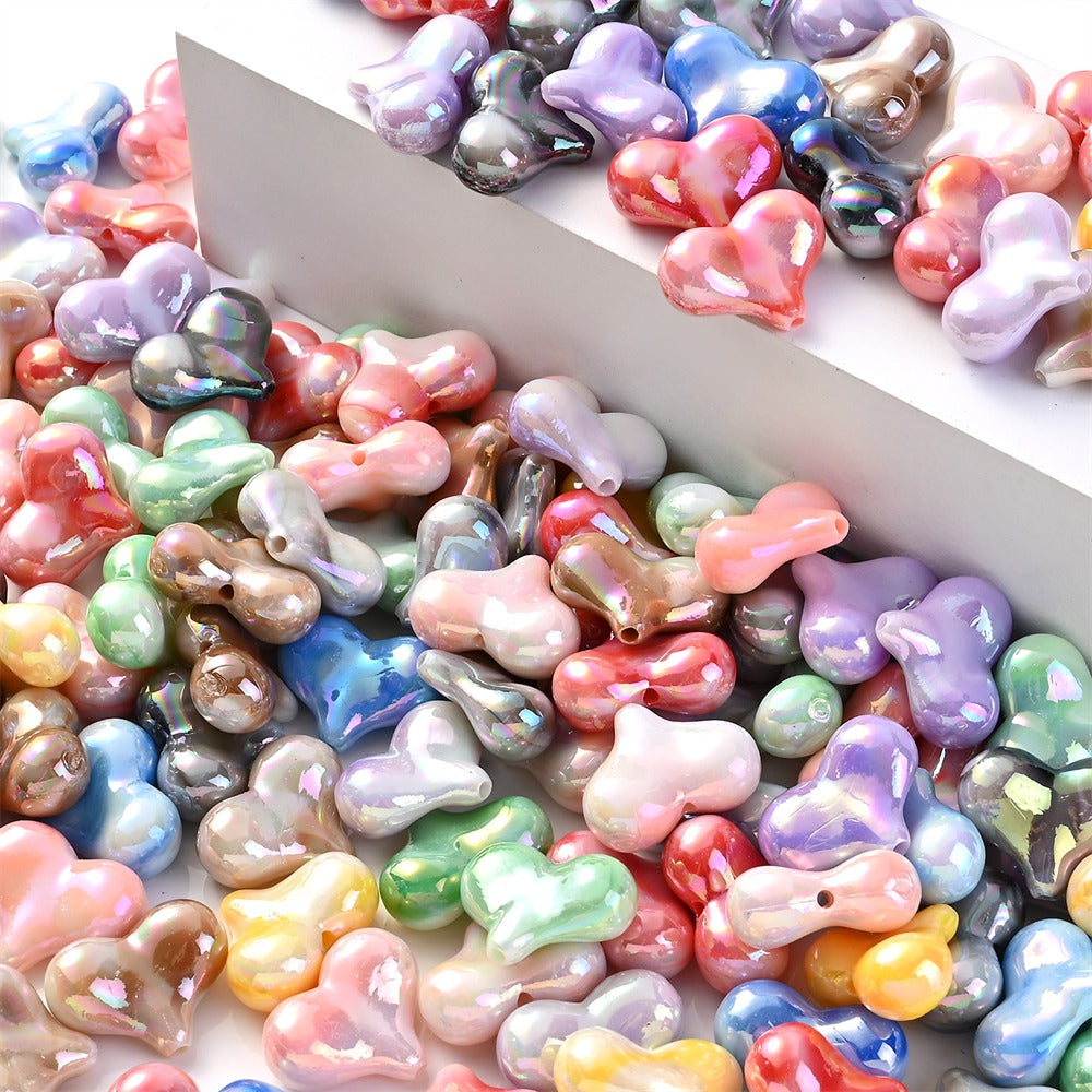 Acrylic AB Heart Beads
