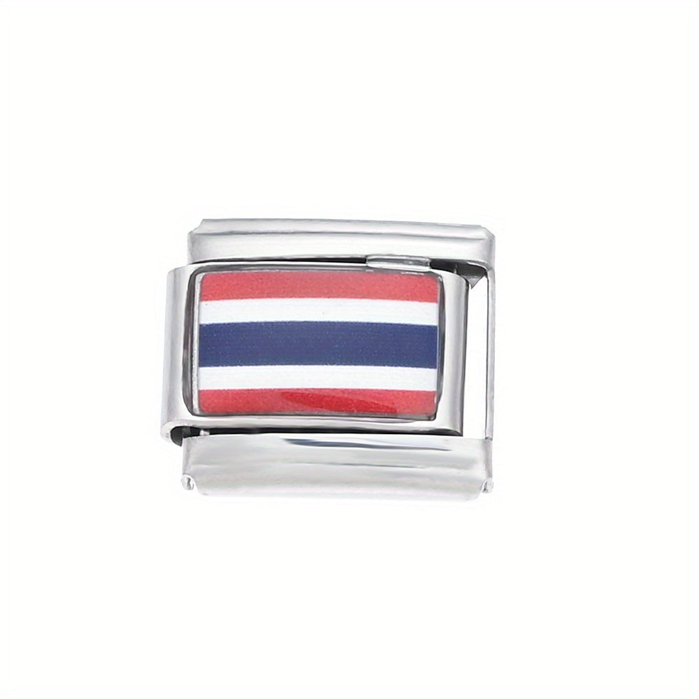 World Flag Alloy Bracelet Module