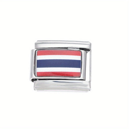 World Flag Alloy Bracelet Module