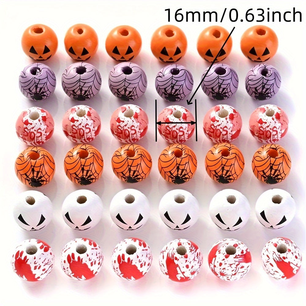 Halloween Printed Wooden Spacer Beads