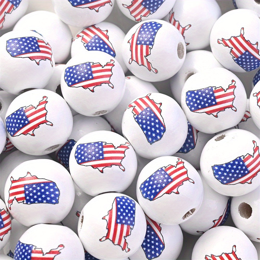 10PCS 16mm Animal Print Round Wooden Bead Set