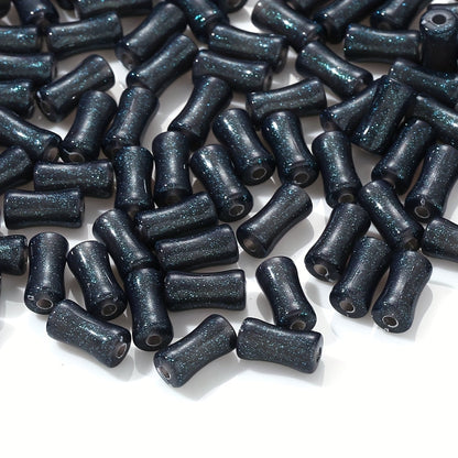 Glitter Bamboo Tube Acrylic Beads