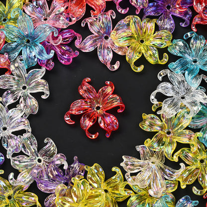 Acrylic AB Iridescent Petal Beads