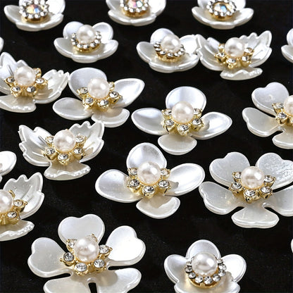 25-Piece Sparkling Rhinestone Flower Flatback Beads