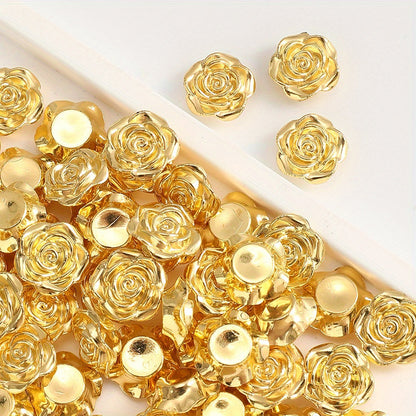 Gold Rose Resin Patches
