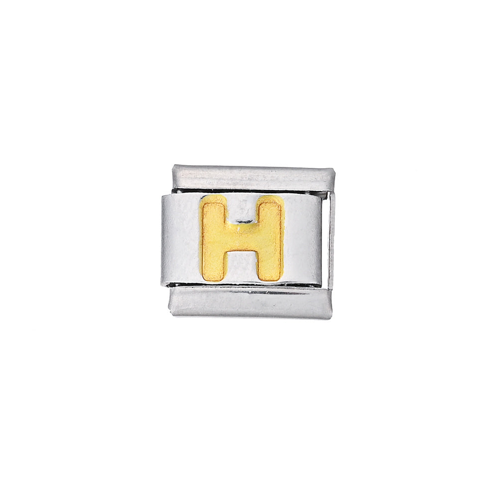 A-Z English Letter Stainless Steel Italian Charm Links
