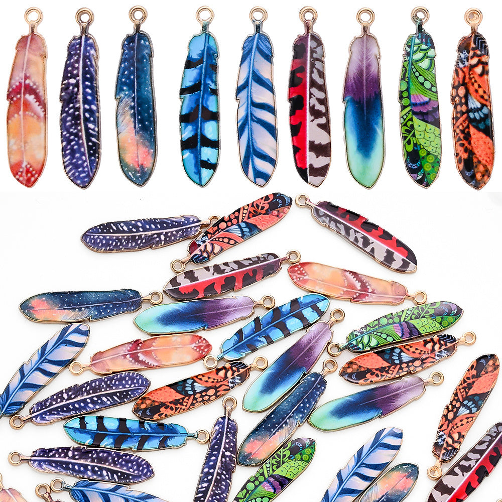 Bohemian Feather Alloy Pendant Charms
