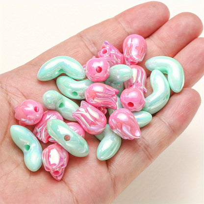 20PCS Pink Tulip Acrylic Bead Set