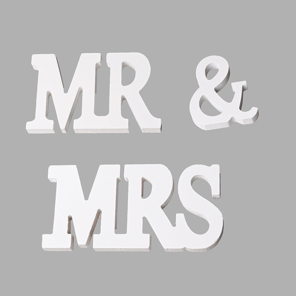 Mr & Mrs Wooden Wedding Letters