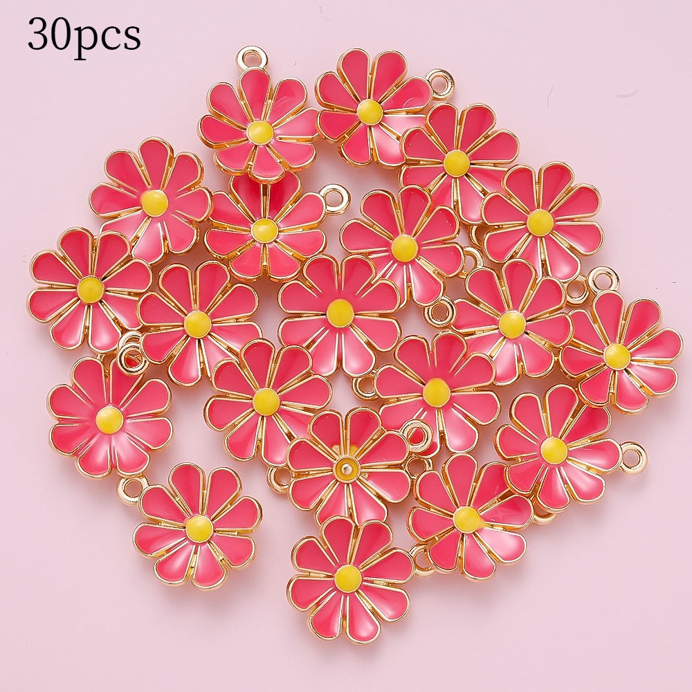 Color Block Daisy Enamel Charms
