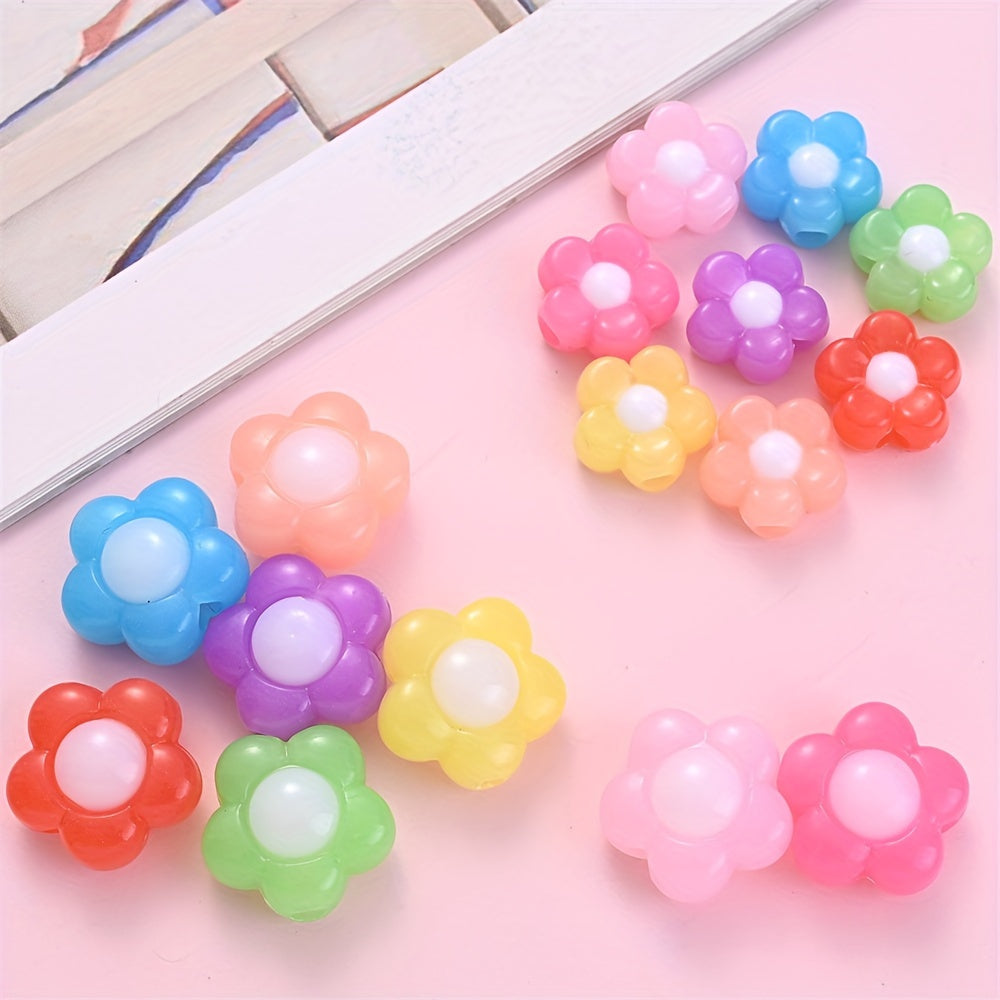 Mixed Color Flower Acrylic Beads