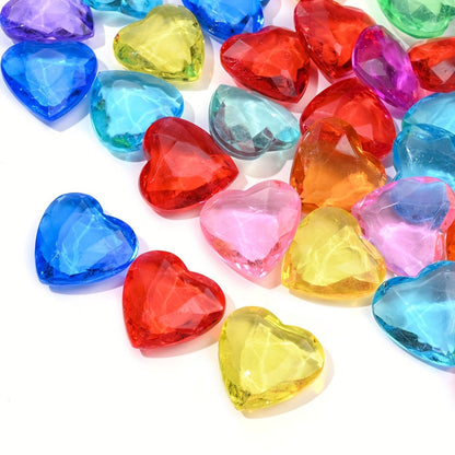 Faceted Heart Acrylic Beads