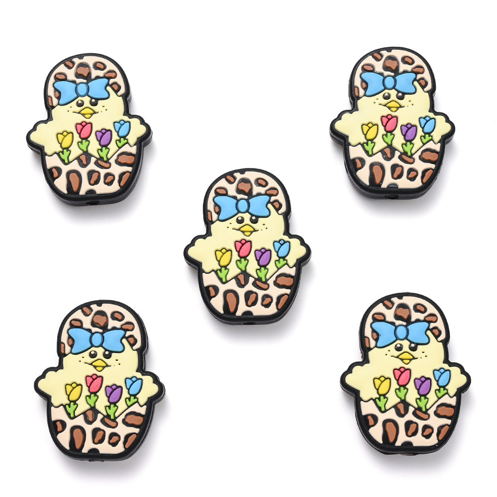Multicolor Rabbit Silicone Beads