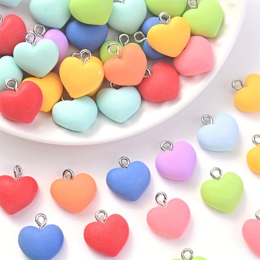 Candy Heart Resin Pendant Charms