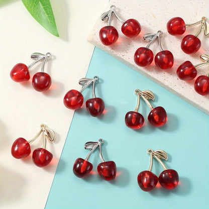 2PCS Fruit Cherry Fashion Pendant Set