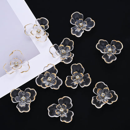 Transparent Flower Acrylic Beads
