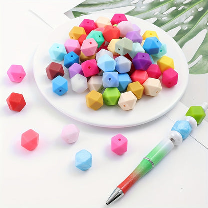 10PCS 15×19mm Polygonal Silicone Bead Set