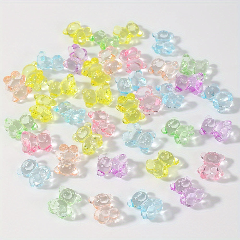 20pcs 8x11mm Transparent Bear Acrylic Beads