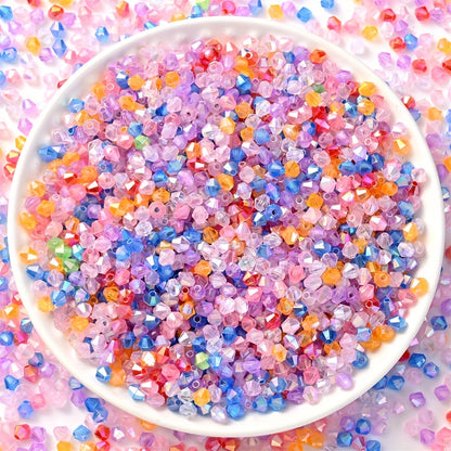 1000pcs 4mm Shiny Acrylic Faceted Beads