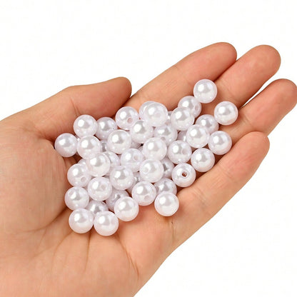 200/400pcs 8mm Acrylic ABS Imitation Pearl Round Spacer Beads
