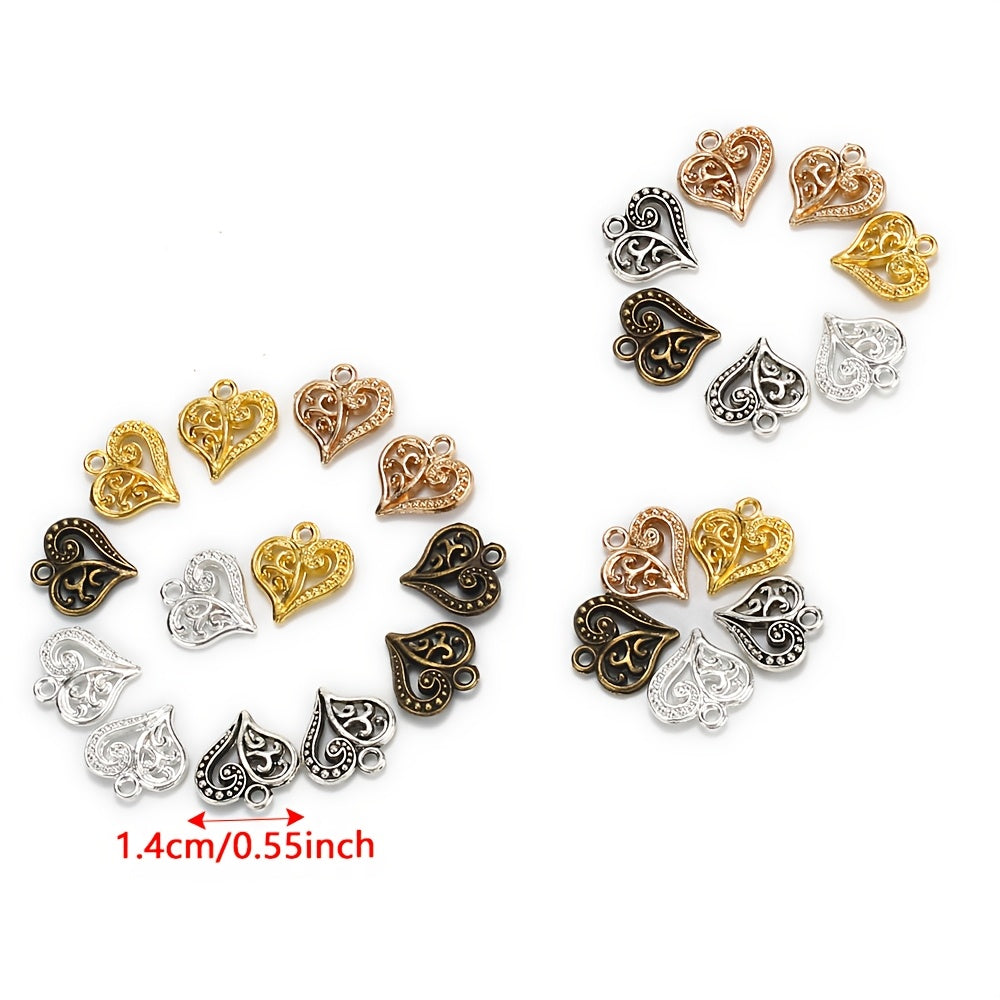 20PCS 14mm Alloy Heart Pendant Set
