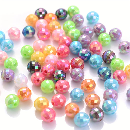 100PCS 8mm Earth-Themed Round Acrylic Bead Set