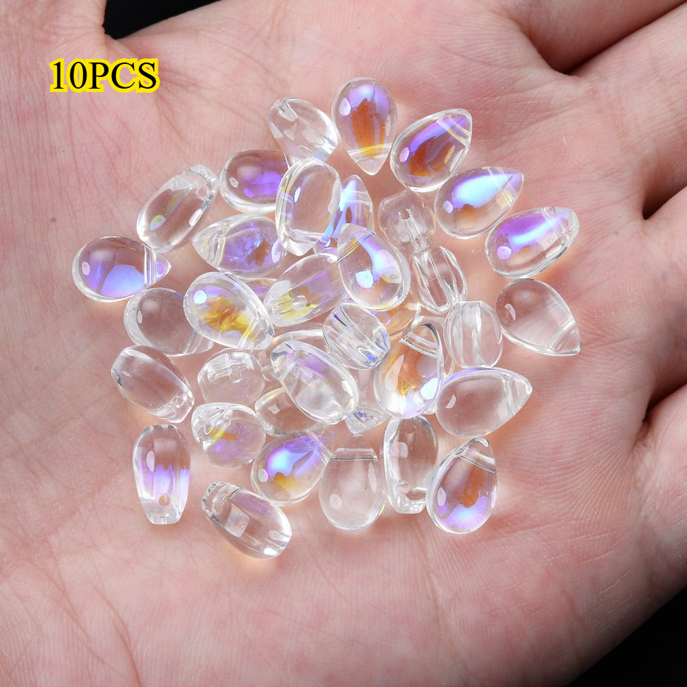 10pcs 6-12mm Translucent Teardrop Glass Beads