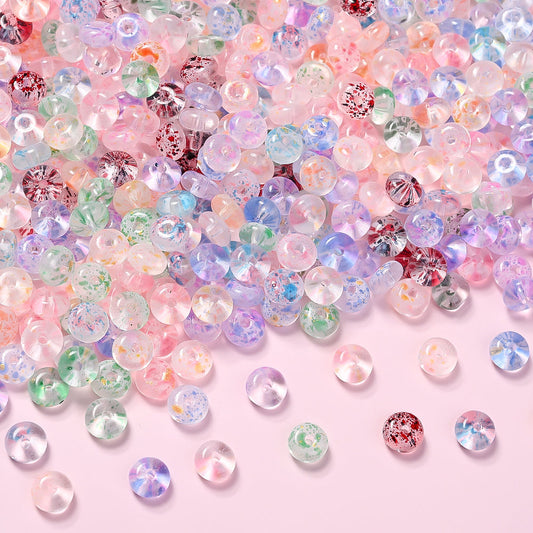 Transparent Gold Foil Glass Beads