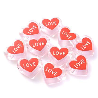 Clear Double Heart Acrylic Beads