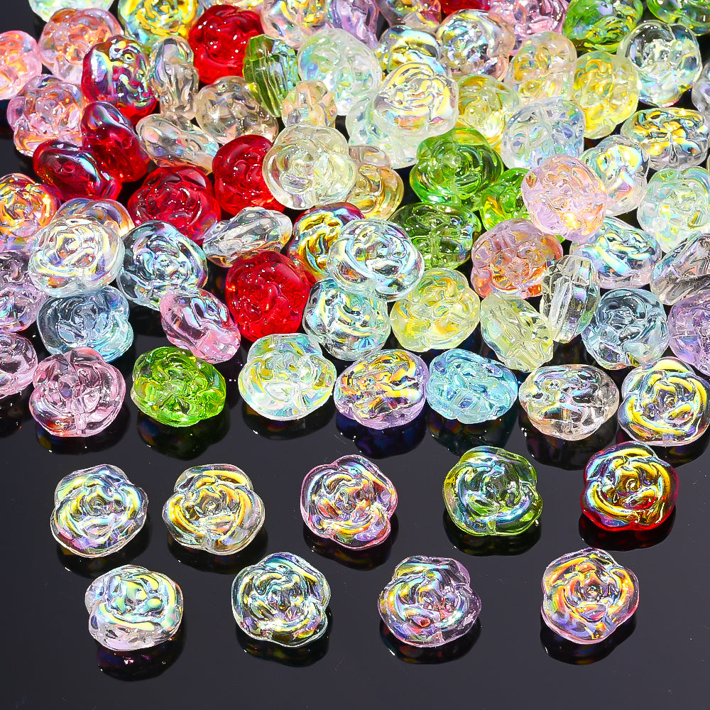 AB Rose Lampwork Beads