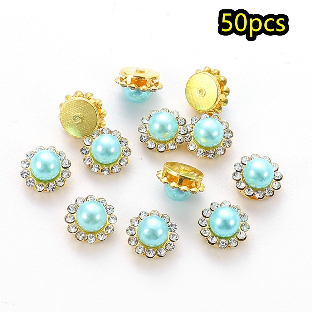 Flower Rhinestone Pearl Cabochons