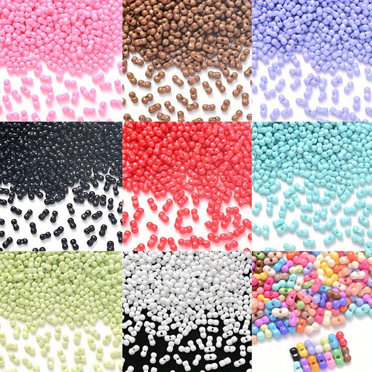 200PCS 3×6mm Mini Colorful Peanut Spacer Beads