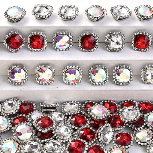 10PCS 14mm Sunflower Rhinestone & Pearl Flower Pendant Set