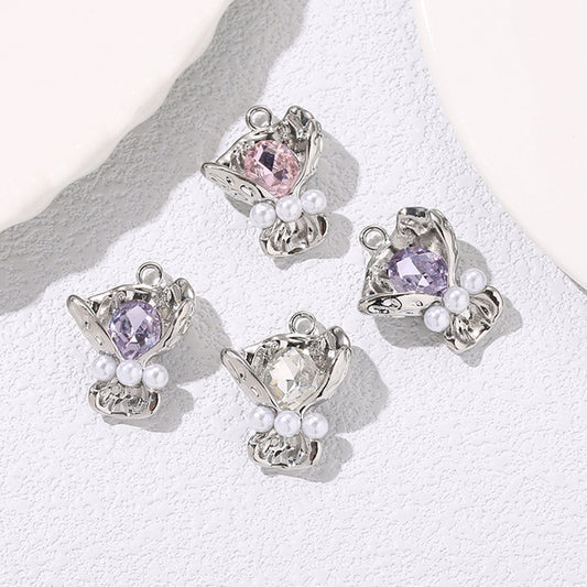 Bouquet Rhinestone Alloy Pendants