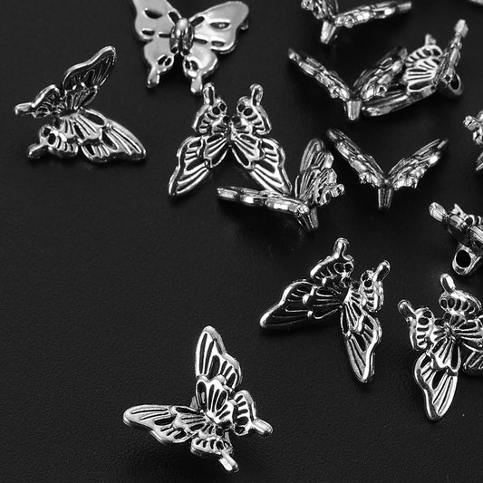 20pcs 14x15mm Alloy Butterfly Spacer Beads
