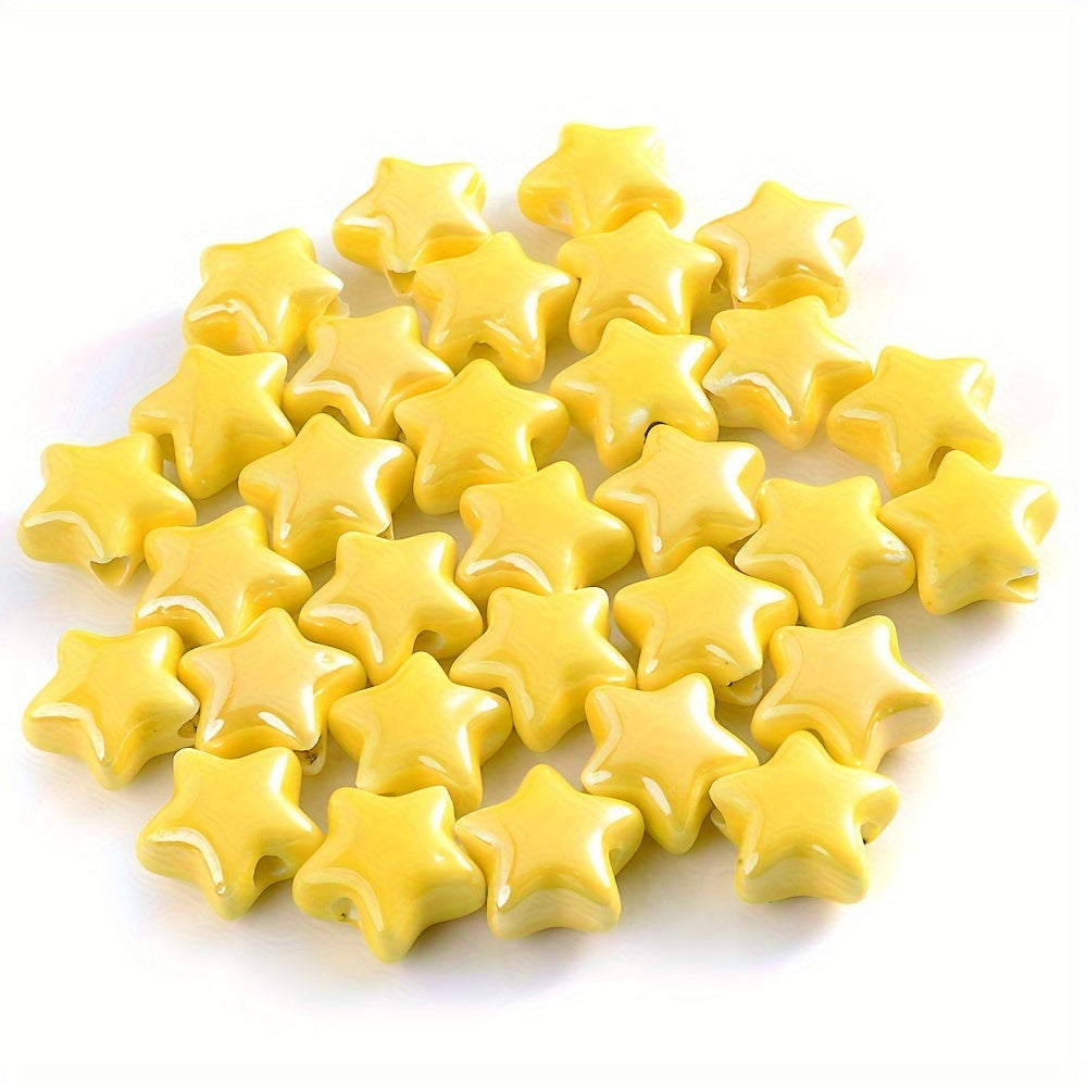 10PCS 13.5mm Multicolor Star Ceramic Bead Set
