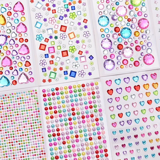 Acrylic Rhinestone Rainbow Self-Adhesive Stickers