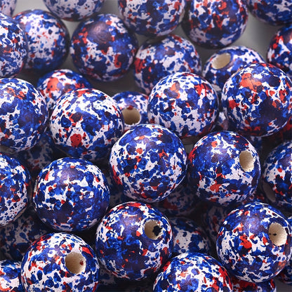 10PCS 16mm Multicolor Round Wooden Bead Set