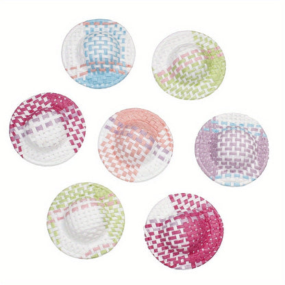 10PCS Multicolor Mini Straw Hat Set