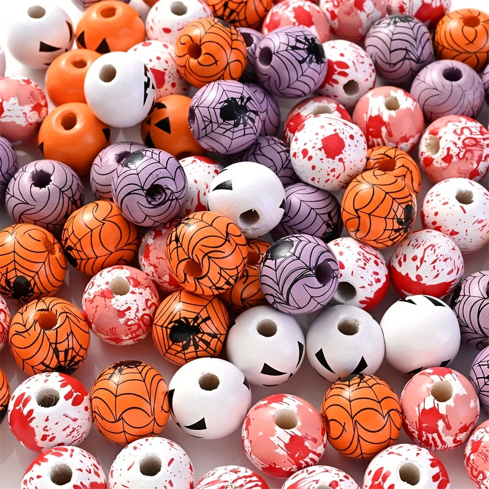 Halloween Printed Wooden Spacer Beads