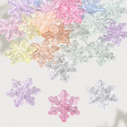 10PCS 27×31mm Snowflake Acrylic Spacer Bead Set