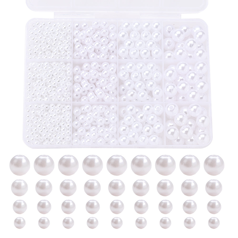 1100PCS Multi-Size Faux Pearl Bead Set