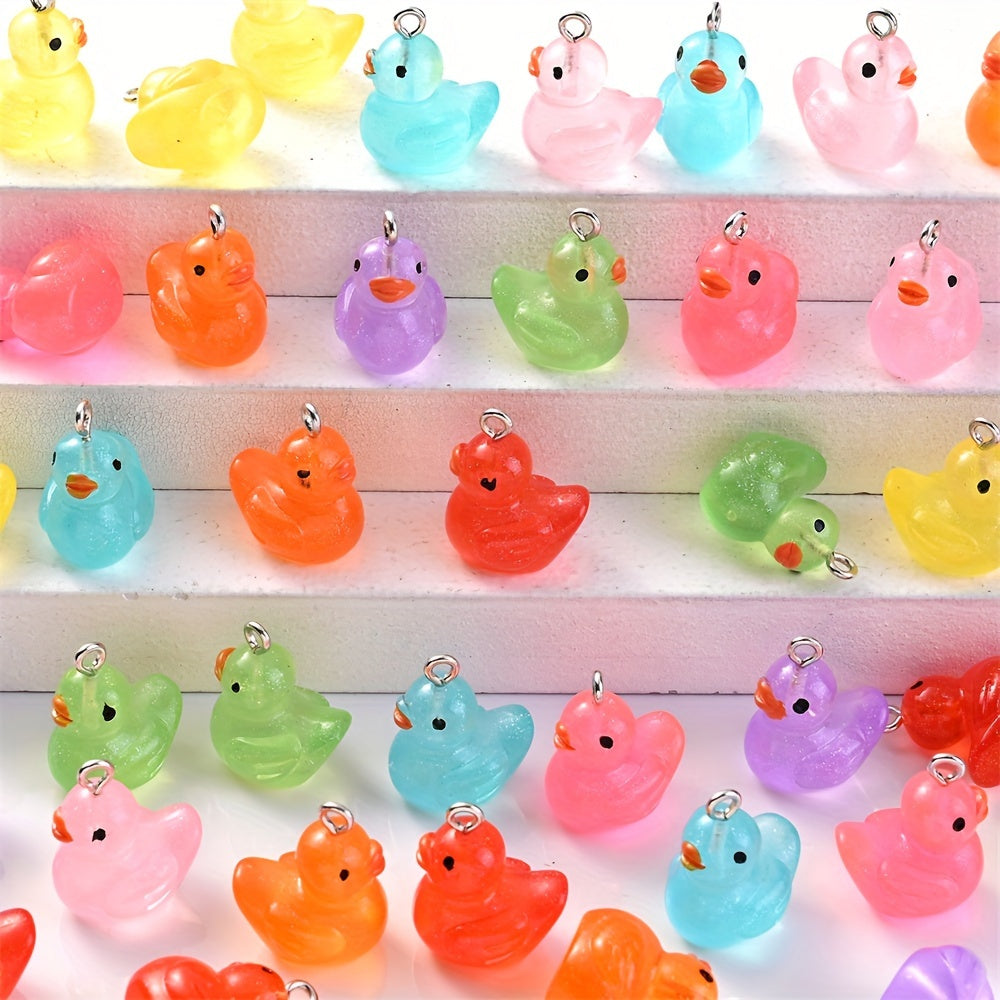 10PCS 16×20mm Luminous Duck Acrylic Bead Set