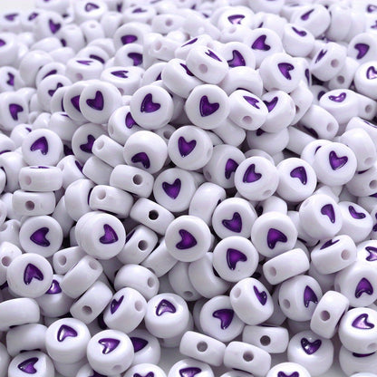 4x7 mm Acrylic Heart Beads