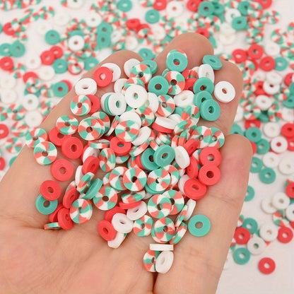 50g/bag 6mm Christmas Polymer Clay Heishi Beads