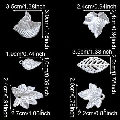 White Leaf Acrylic Beads