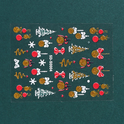 Christmas 5D Embossed Nail Art Stickers