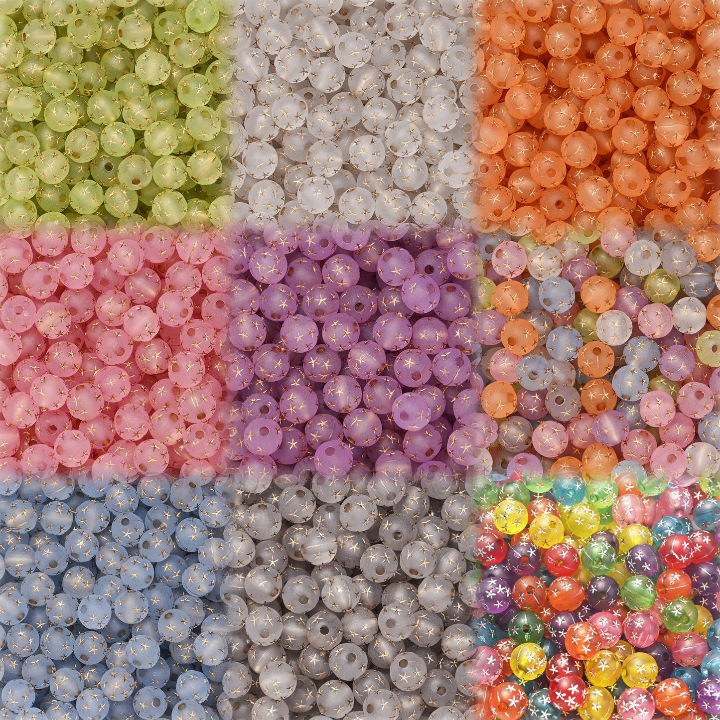 Matte Star Acrylic Beads